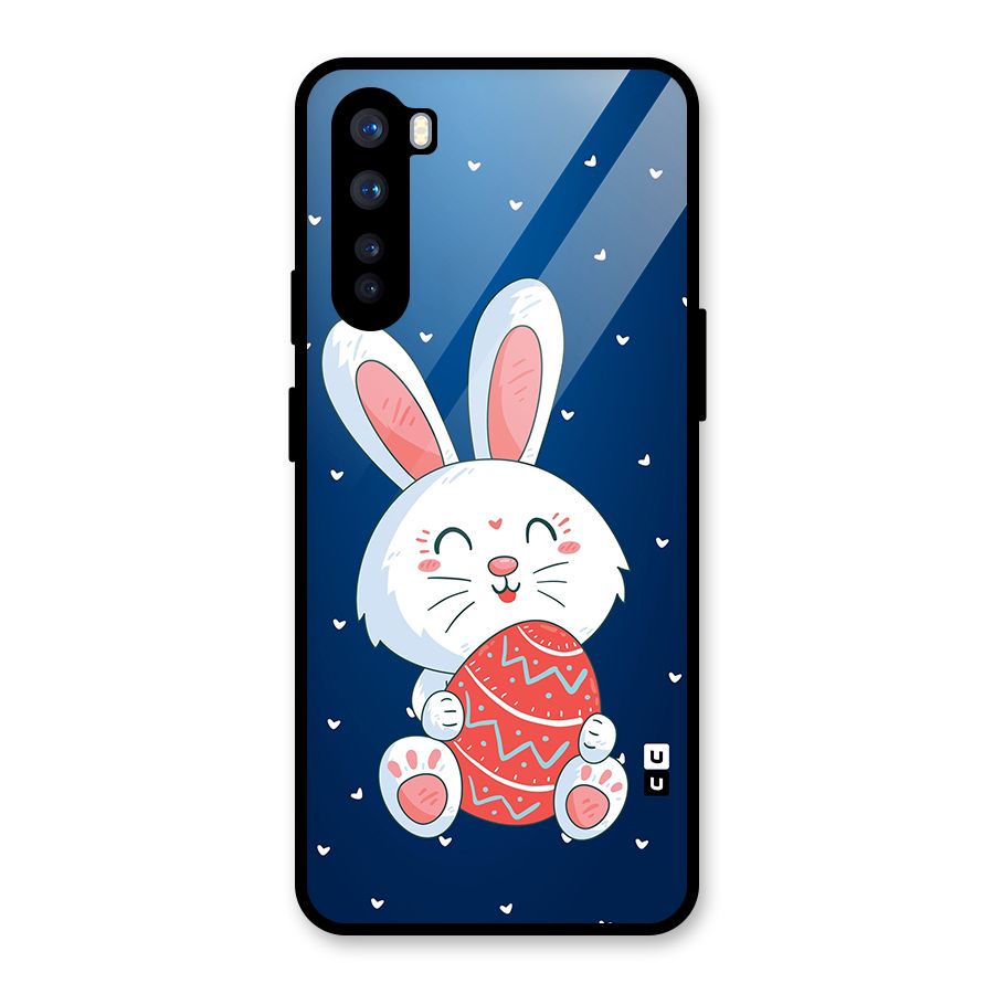 Happy Festive Bunny Glass Back Case for OnePlus Nord