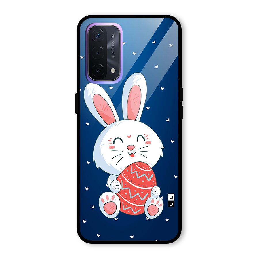 Happy Festive Bunny Glass Back Case for Oppo A74 5G