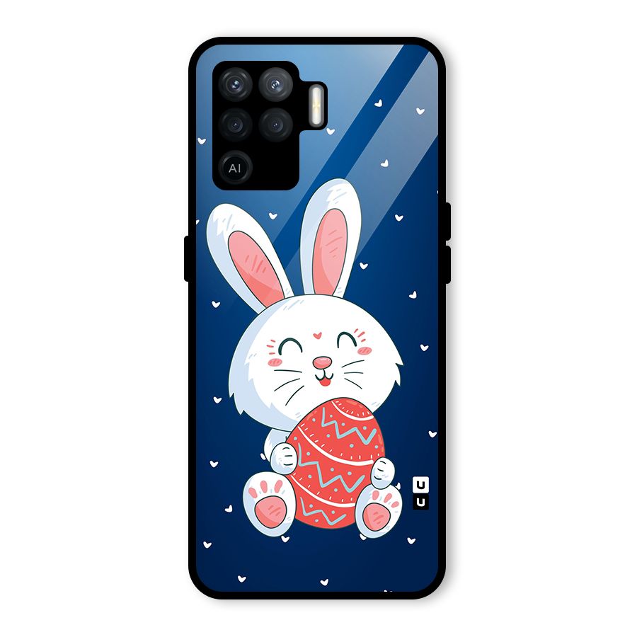 Happy Festive Bunny Glass Back Case for Oppo F19 Pro