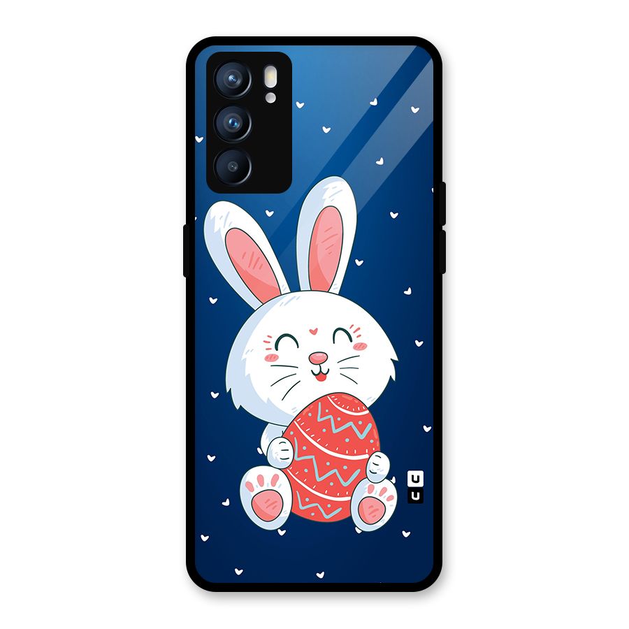 Happy Festive Bunny Glass Back Case for Oppo Reno6 5G
