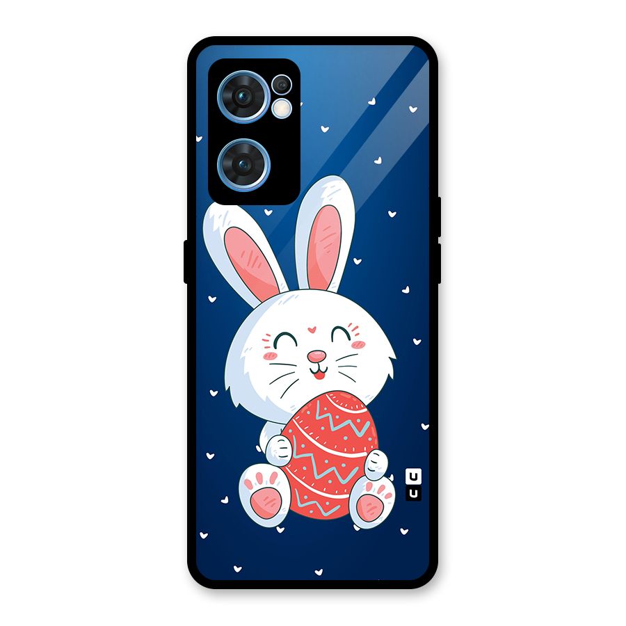 Happy Festive Bunny Glass Back Case for Oppo Reno7 5G