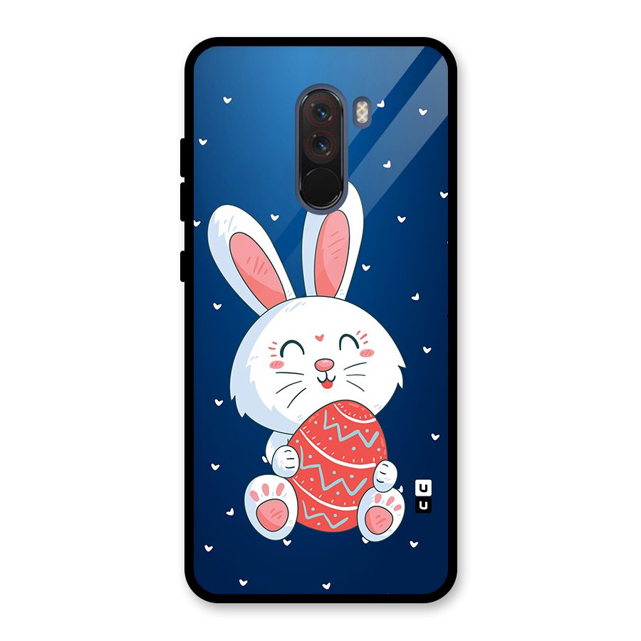 Happy Festive Bunny Glass Back Case for Poco F1