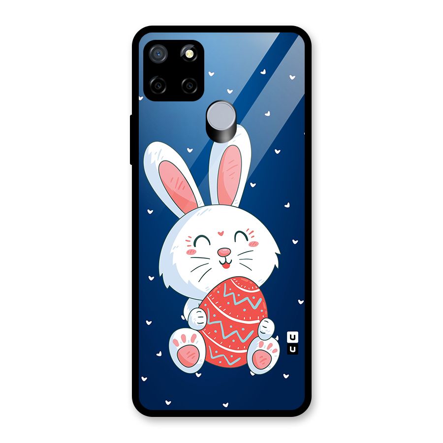 Happy Festive Bunny Glass Back Case for Realme Narzo 30A