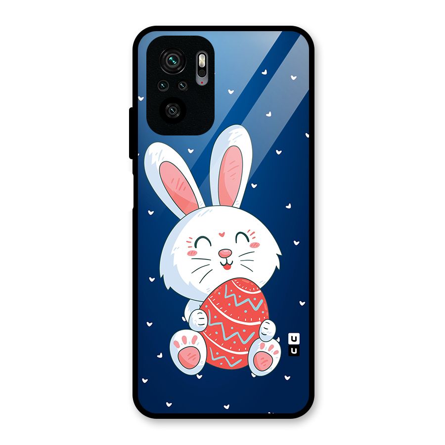 Happy Festive Bunny Glass Back Case for Redmi Note 10S