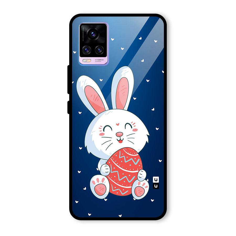 Happy Festive Bunny Glass Back Case for Vivo V20 Pro
