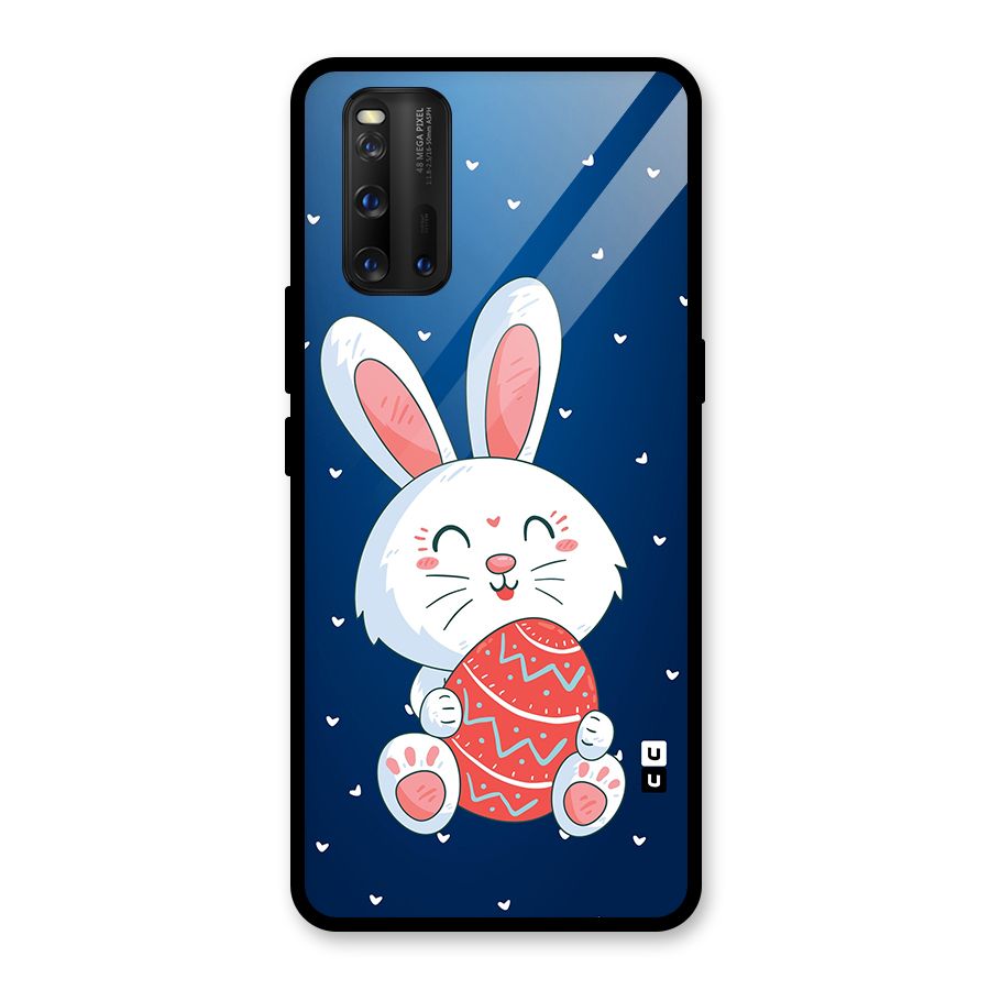 Happy Festive Bunny Glass Back Case for Vivo iQOO 3