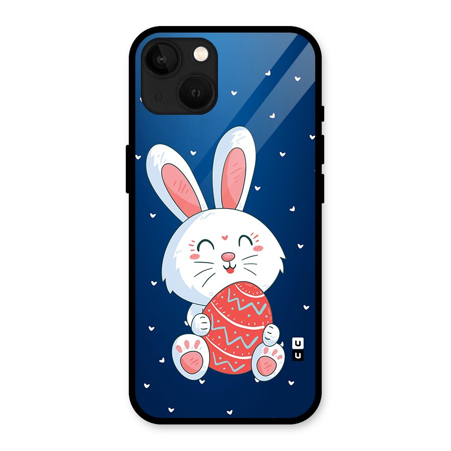 Happy Festive Bunny Glass Back Case for iPhone 13