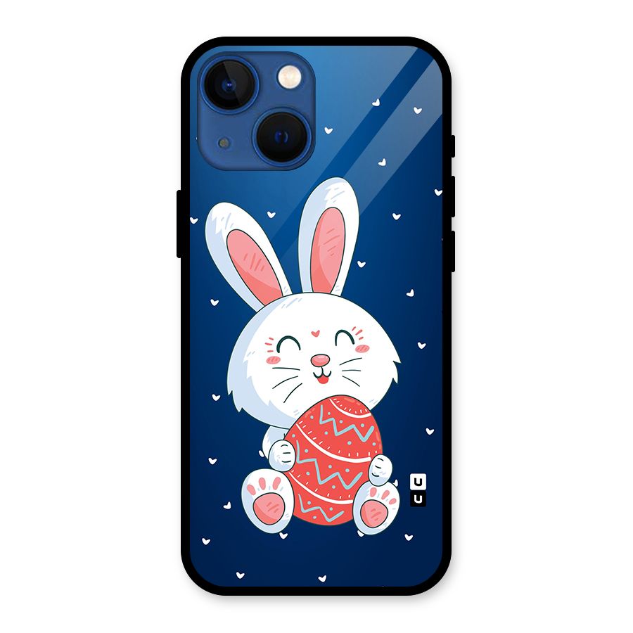 Happy Festive Bunny Glass Back Case for iPhone 13 Mini