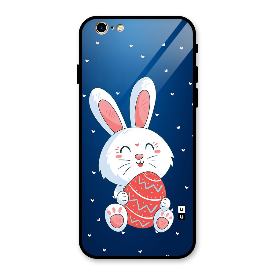 Happy Festive Bunny Glass Back Case for iPhone 6 6S