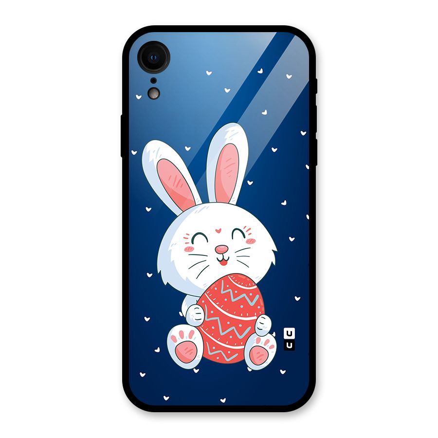 Happy Festive Bunny Glass Back Case for iPhone XR