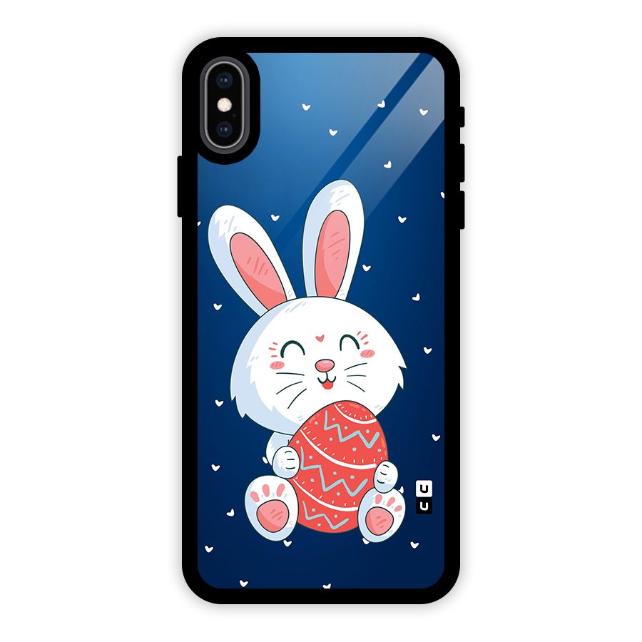 Happy Festive Bunny Glass Back Case for iPhone XS Max