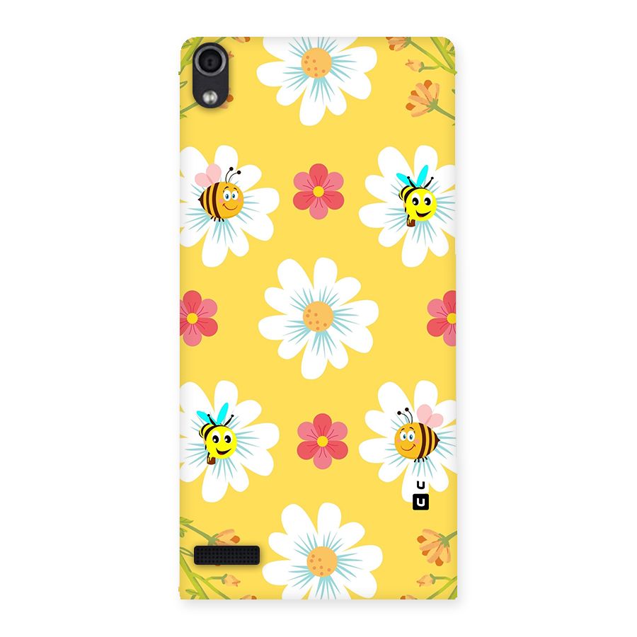 Happy Flowers Back Case for Ascend P6