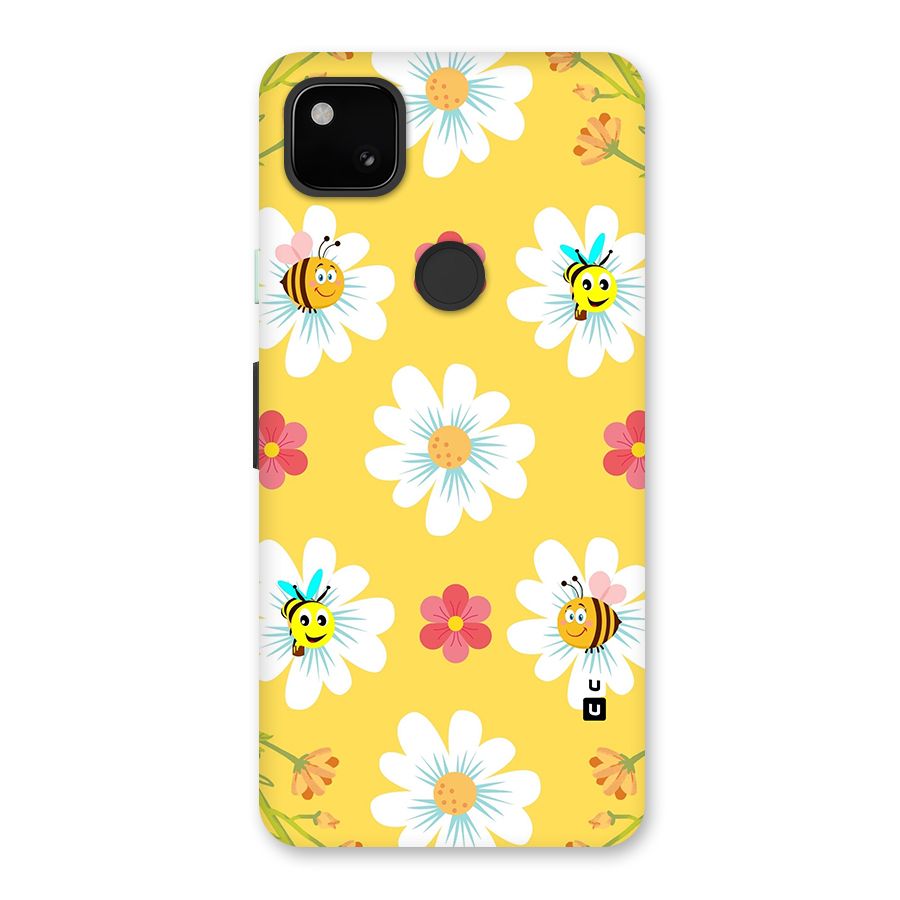 Happy Flowers Glass Back Case for Google Pixel 4a