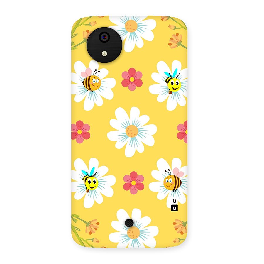 Happy Flowers Back Case for Micromax Canvas A1