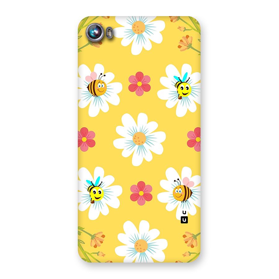 Happy Flowers Back Case for Micromax Canvas Fire 4 A107