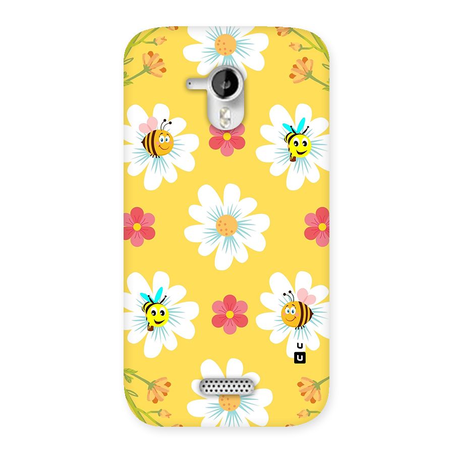 Happy Flowers Back Case for Micromax Canvas HD A116