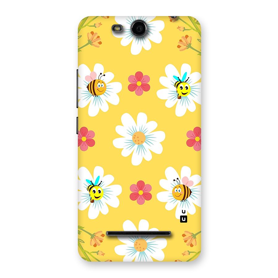 Happy Flowers Back Case for Micromax Canvas Juice 3 Q392