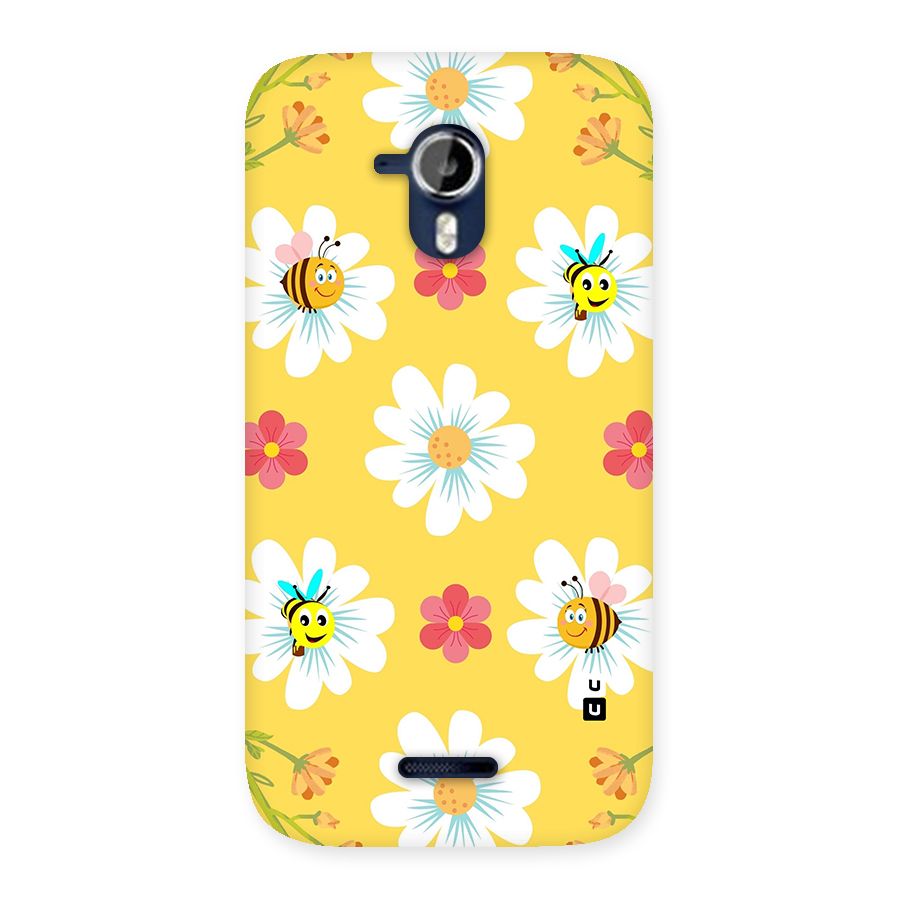 Happy Flowers Back Case for Micromax Canvas Magnus A117