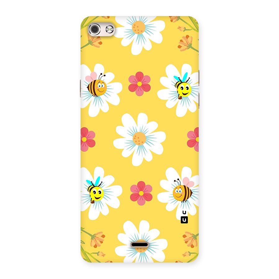Happy Flowers Back Case for Micromax Canvas Silver 5