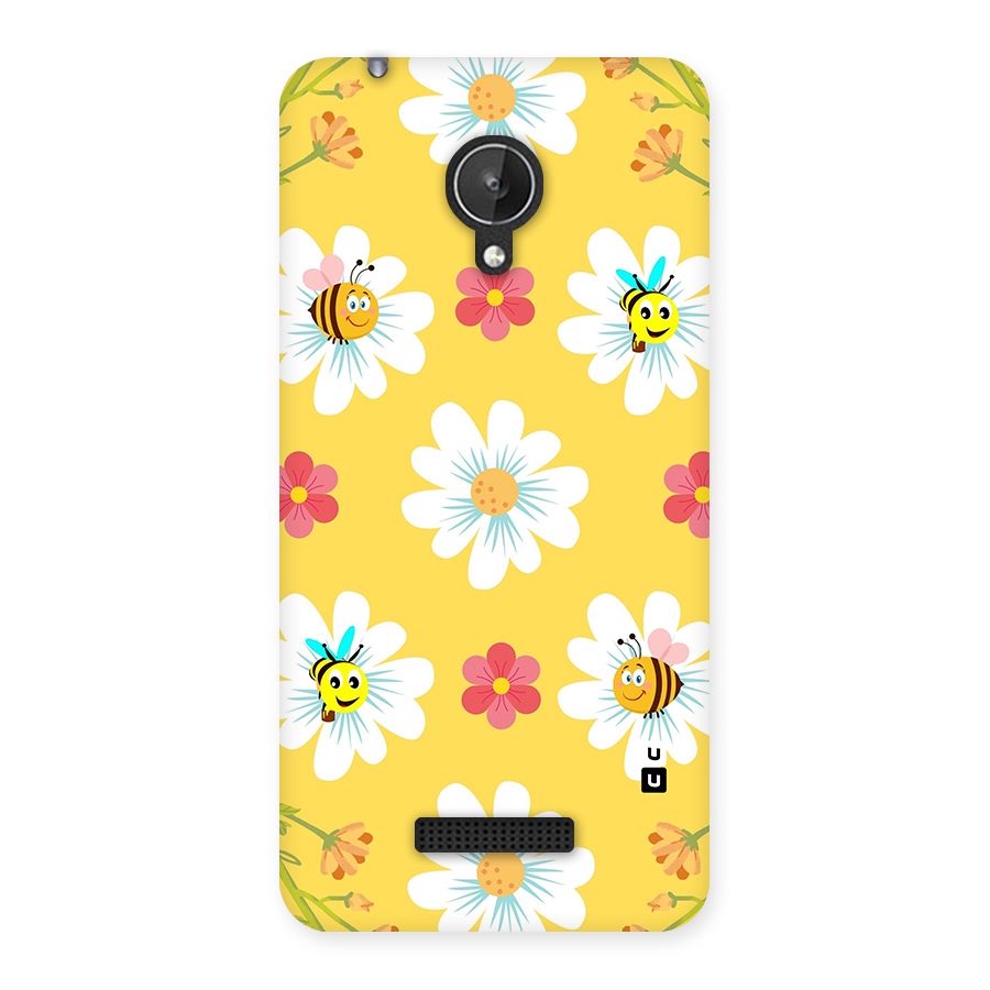 Happy Flowers Back Case for Micromax Canvas Spark Q380