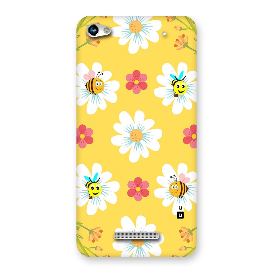 Happy Flowers Back Case for Micromax Hue 2