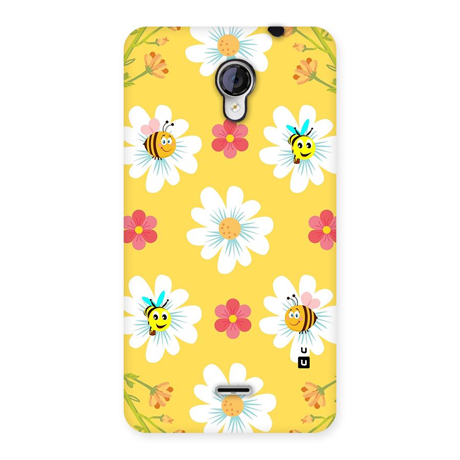 Happy Flowers Back Case for Micromax Unite 2 A106