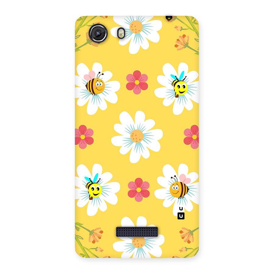 Happy Flowers Back Case for Micromax Unite 3