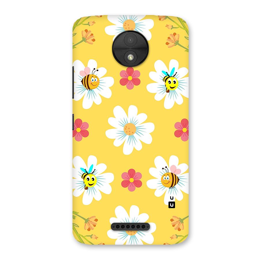 Happy Flowers Back Case for Moto C