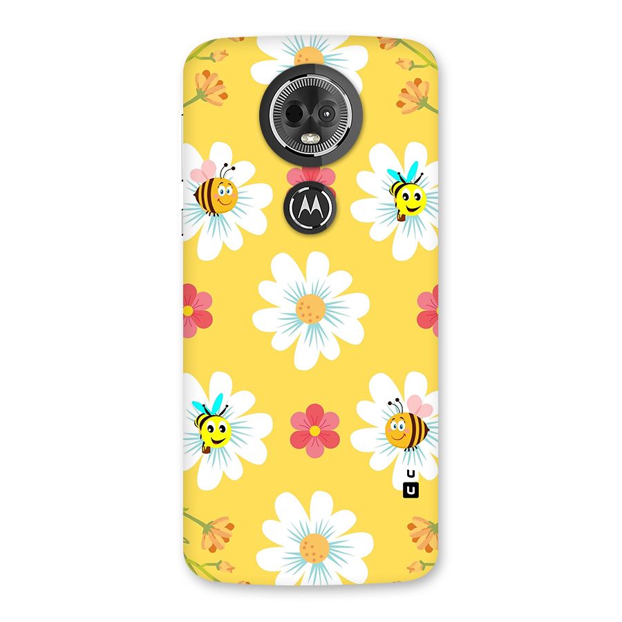Happy Flowers Back Case for Moto E5 Plus