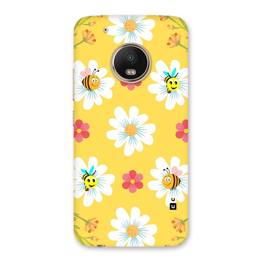 Happy Flowers Back Case for Moto G5 Plus