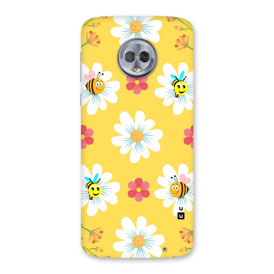 Happy Flowers Back Case for Moto G6 Plus