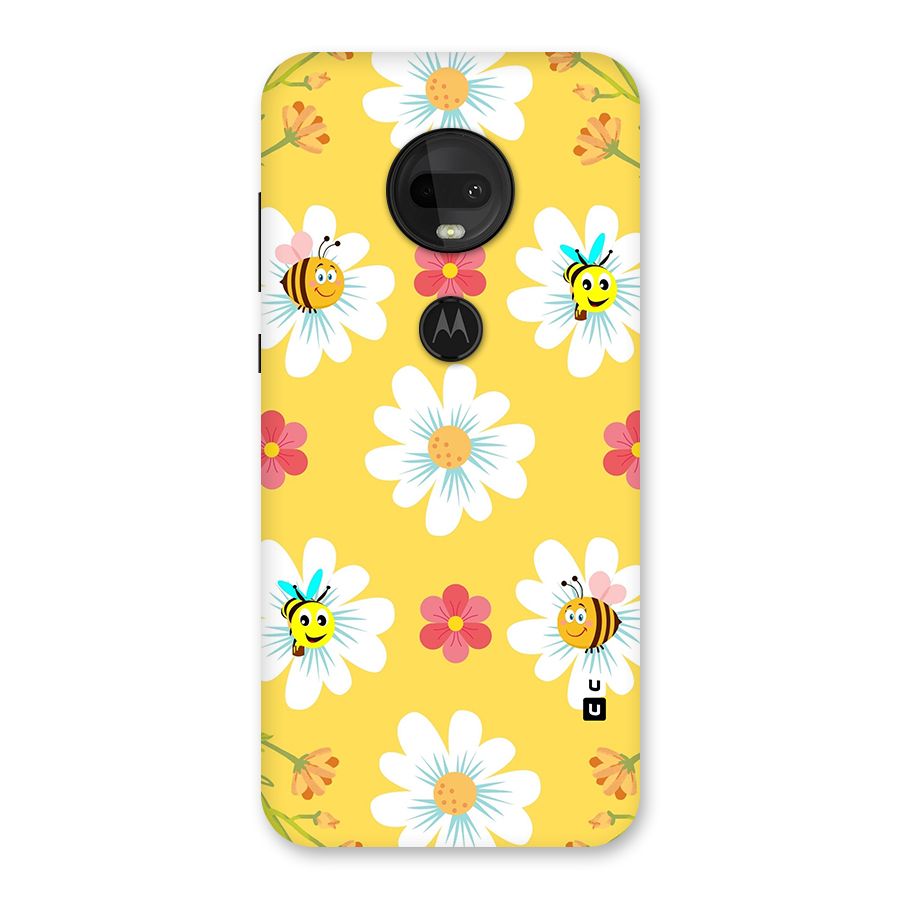Happy Flowers Back Case for Moto G7