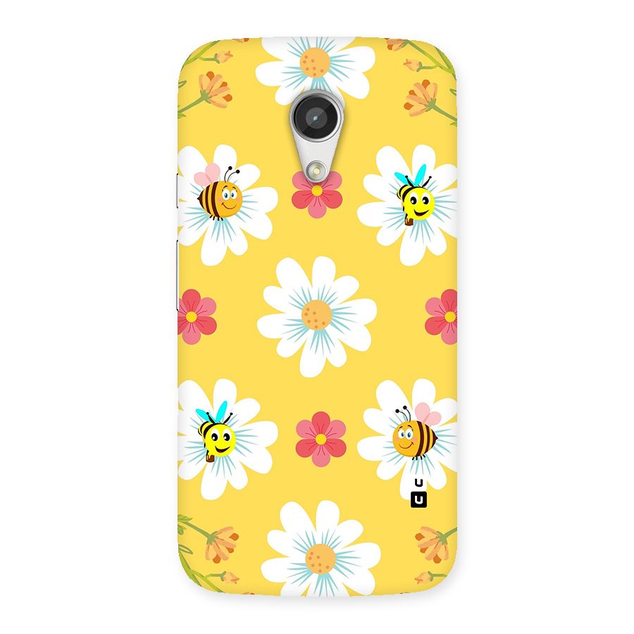 Happy Flowers Back Case for Moto G 2nd Gen