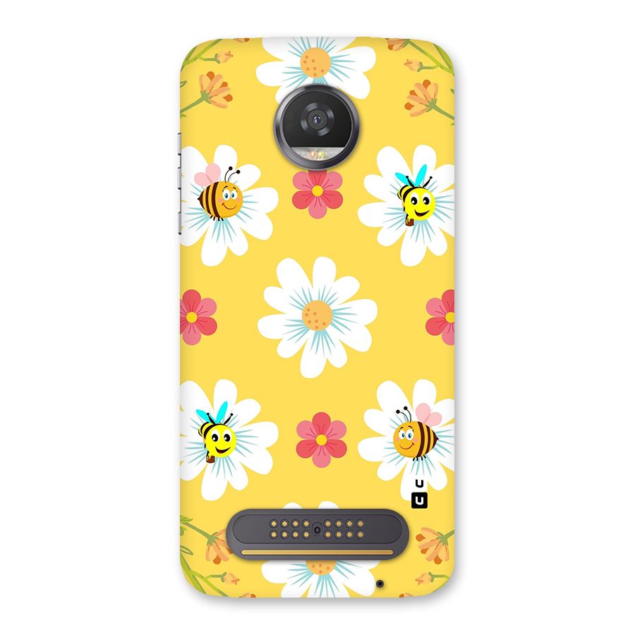 Happy Flowers Back Case for Moto Z2 Play
