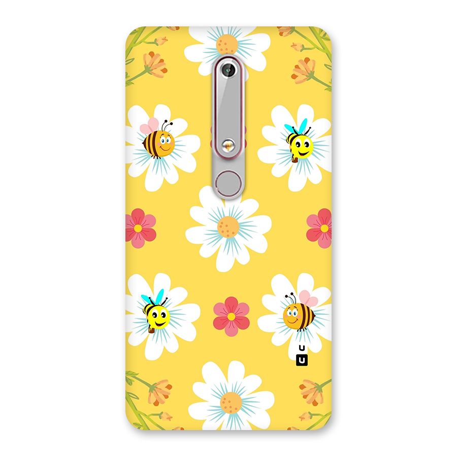 Happy Flowers Back Case for Nokia 6.1