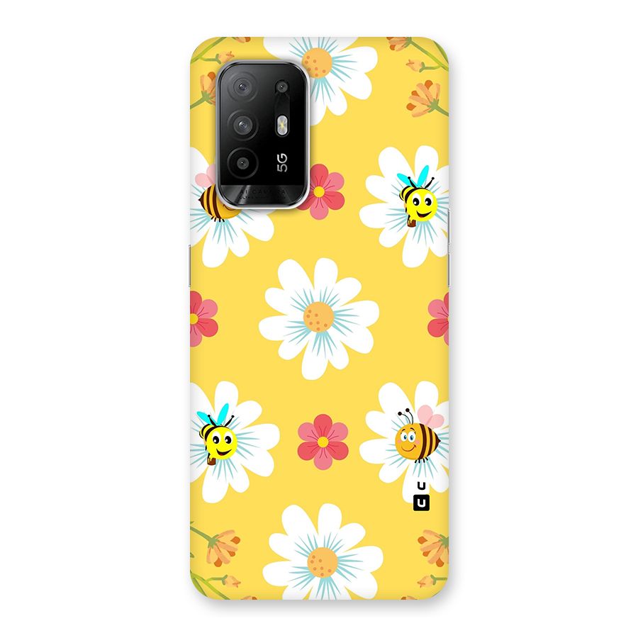 Happy Flowers Glass Back Case for Oppo F19 Pro Plus 5G