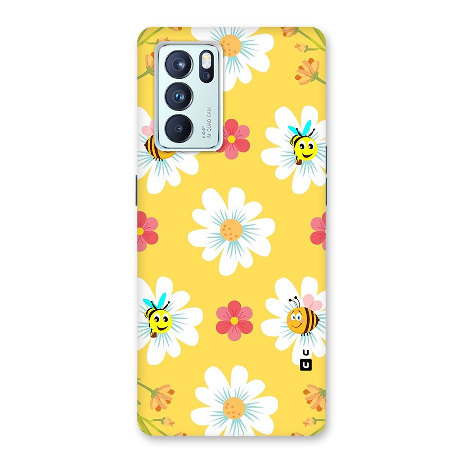 Happy Flowers Glass Back Case for Oppo Reno6 Pro 5G