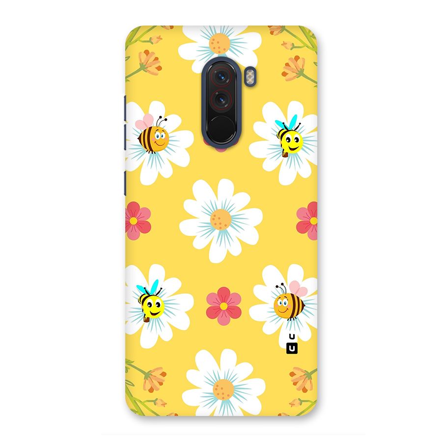 Happy Flowers Glass Back Case for Poco F1