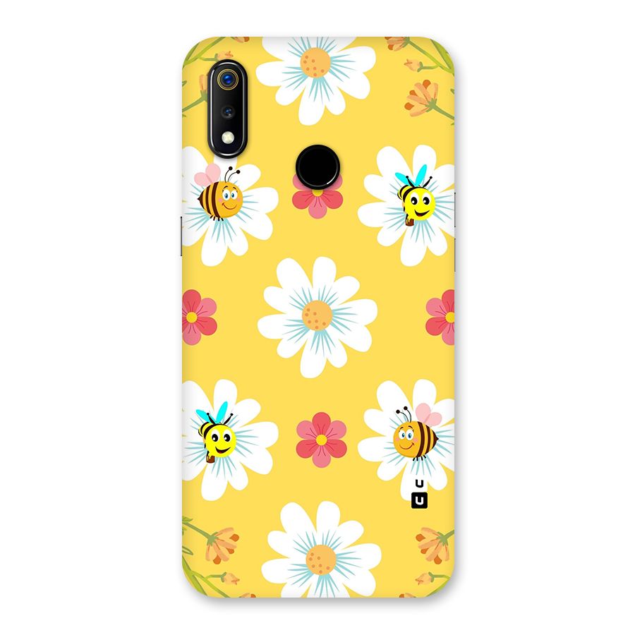 Happy Flowers Back Case for Realme 3
