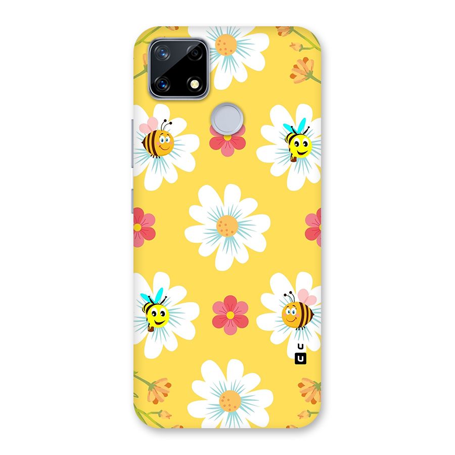 Happy Flowers Glass Back Case for Realme Narzo 20