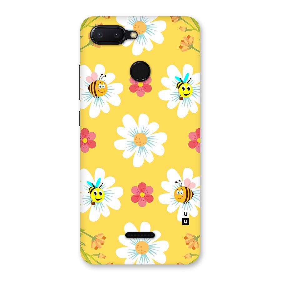 Happy Flowers Back Case for Redmi 6