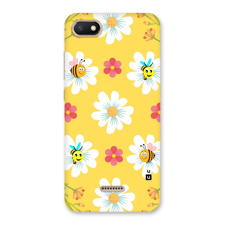 Happy Flowers Back Case for Redmi 6A