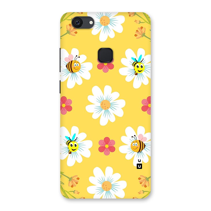 Happy Flowers Back Case for Vivo V7 Plus