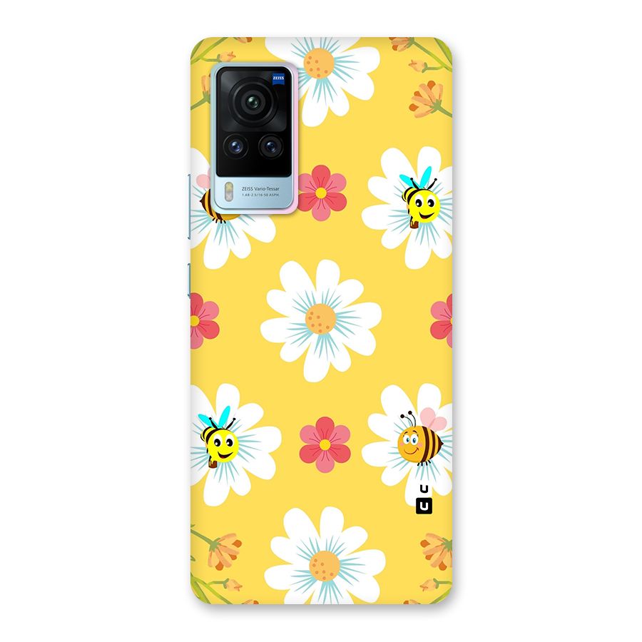 Happy Flowers Glass Back Case for Vivo X60 Pro