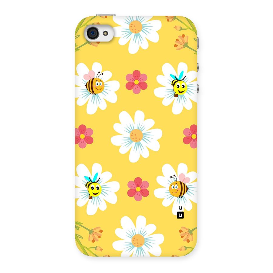 Happy Flowers Back Case for iPhone 4 4s