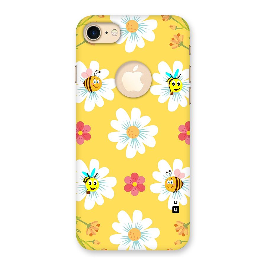 Happy Flowers Back Case for iPhone 7 Logo Cut
