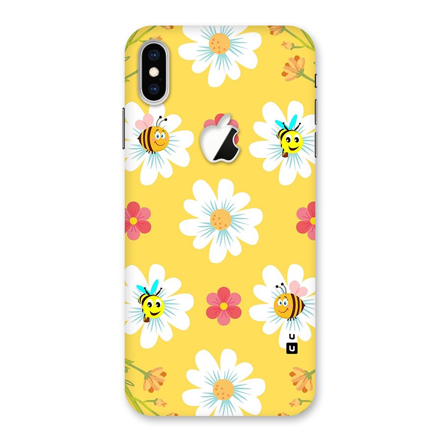Happy Flowers Back Case for iPhone XS Max Apple Cut