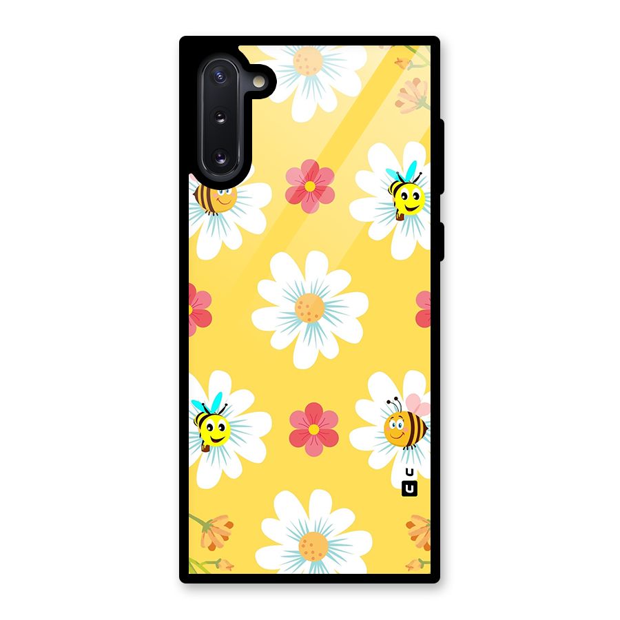Happy Flowers Glass Back Case for Galaxy Note 10