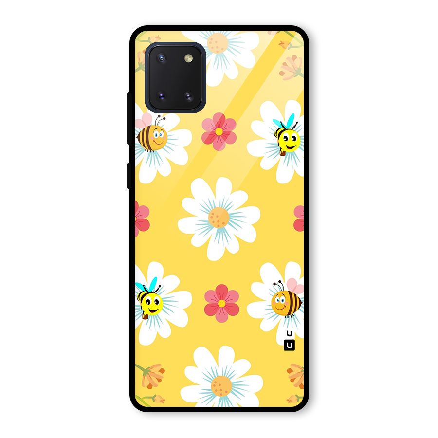 Happy Flowers Glass Back Case for Galaxy Note 10 Lite