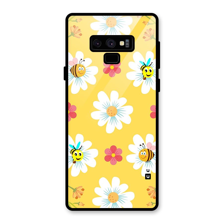 Happy Flowers Glass Back Case for Galaxy Note 9